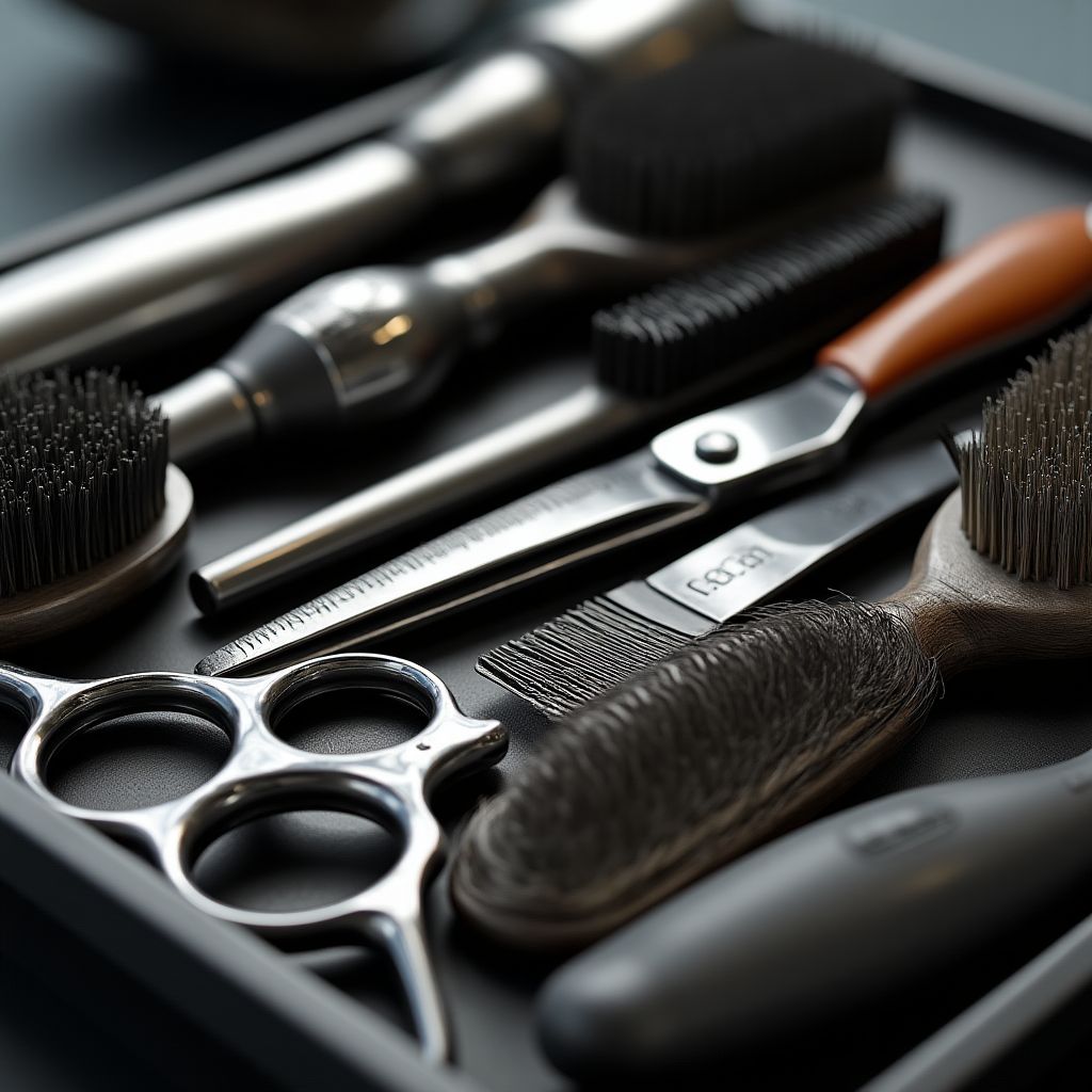 Een close-up van haarstylingtools