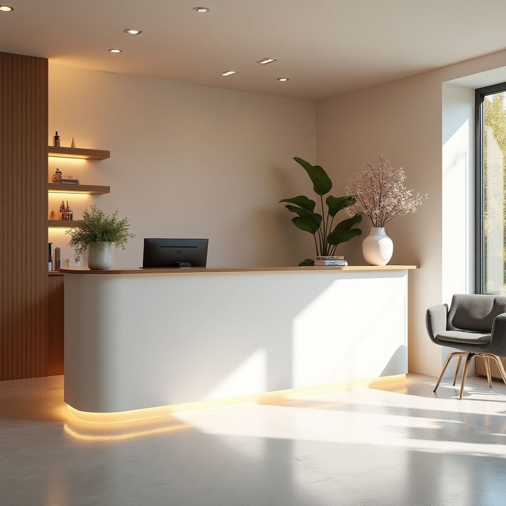 De gastvrije ontvangstruimte van de salon